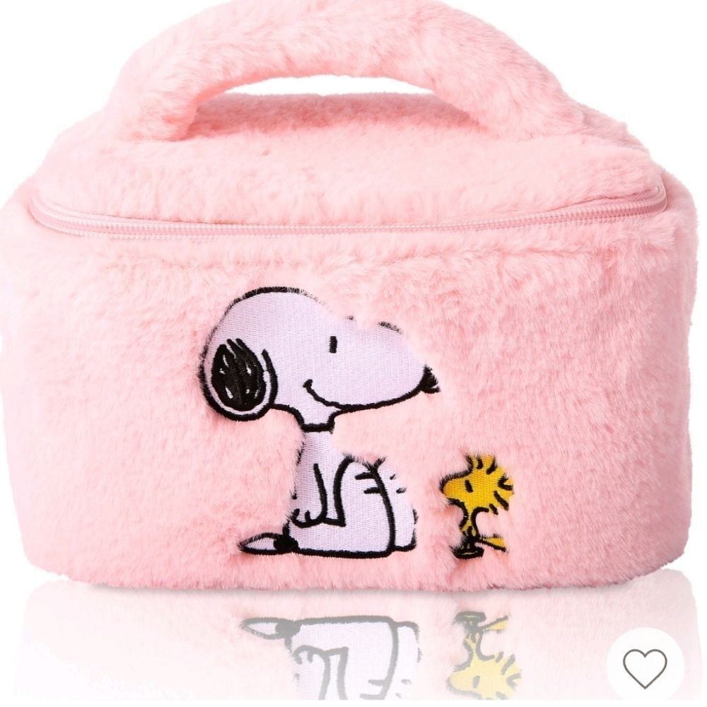 Peanuts Snoopy & Woodstock Fluffy Cosmetic Organizer Bag